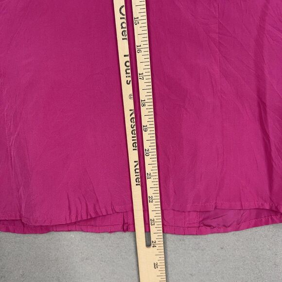 J Jill Blouse Womens Medium Fuchsia Pink Pleated Dressy Feminine Top 100% Silk - Picture 14 of 16